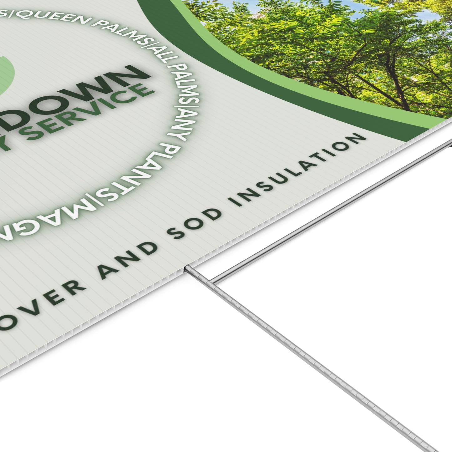 Touchdown Delivery Service Lawn Sign - QR Code Info & Green Design