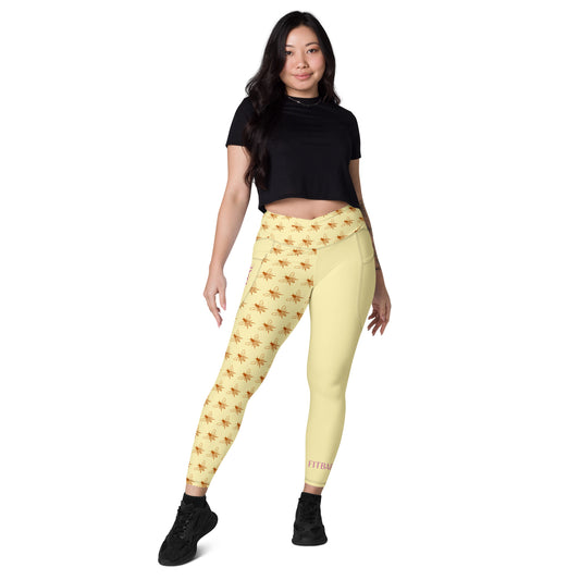 FitBae Busy Bee Crossover Leggings with Pockets