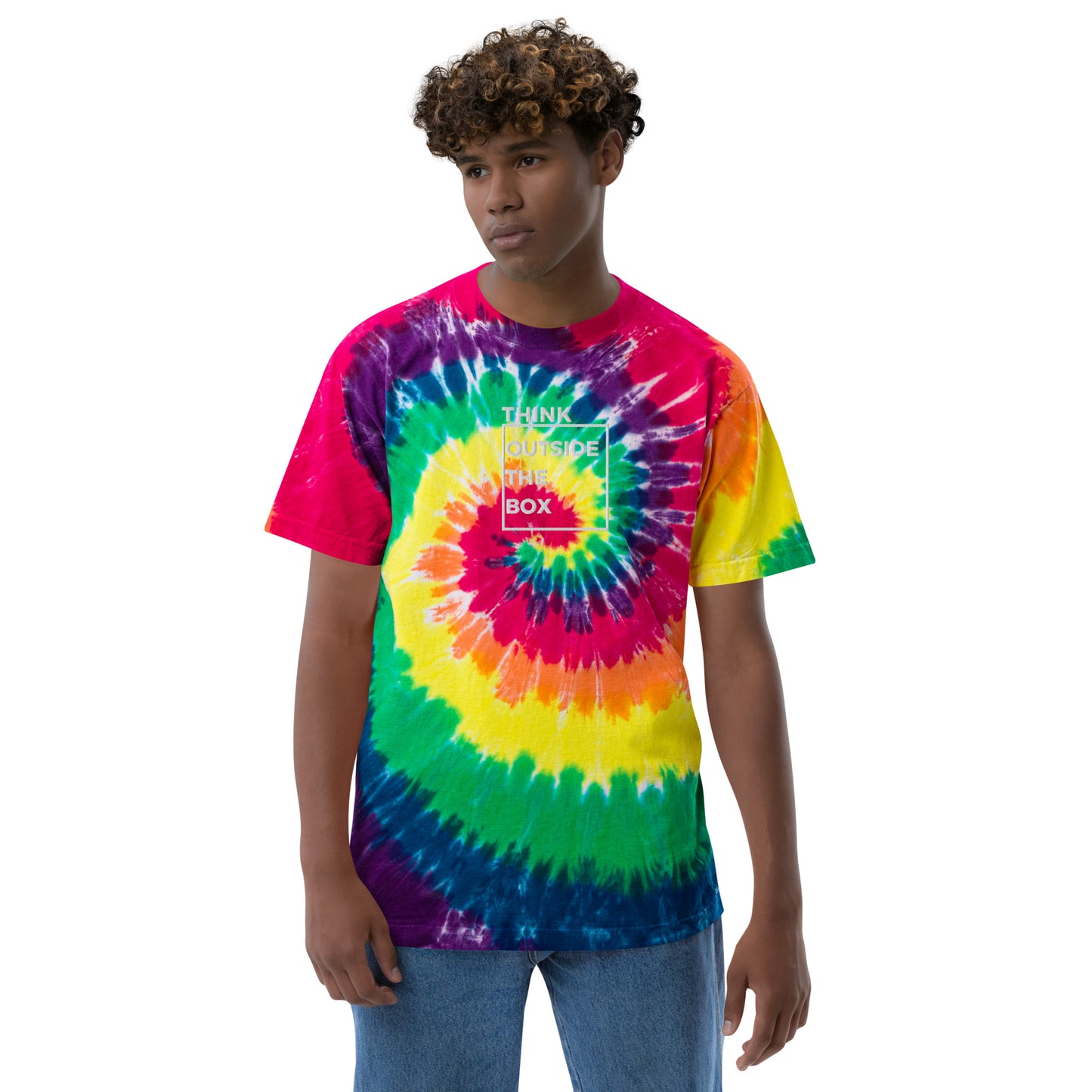 Think Outside the Box Oversized tie-dye t-shirt
