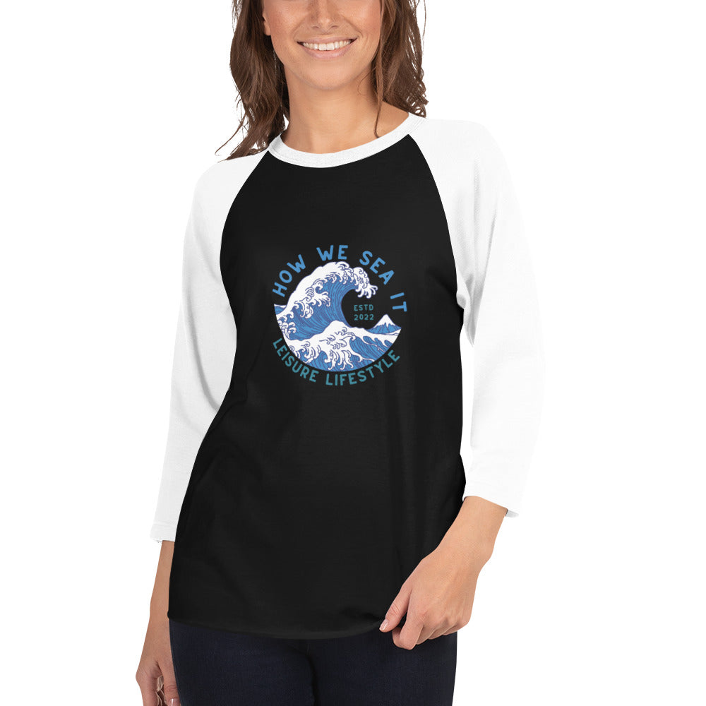 HOW WE SEA IT 3/4 sleeve raglan shirt