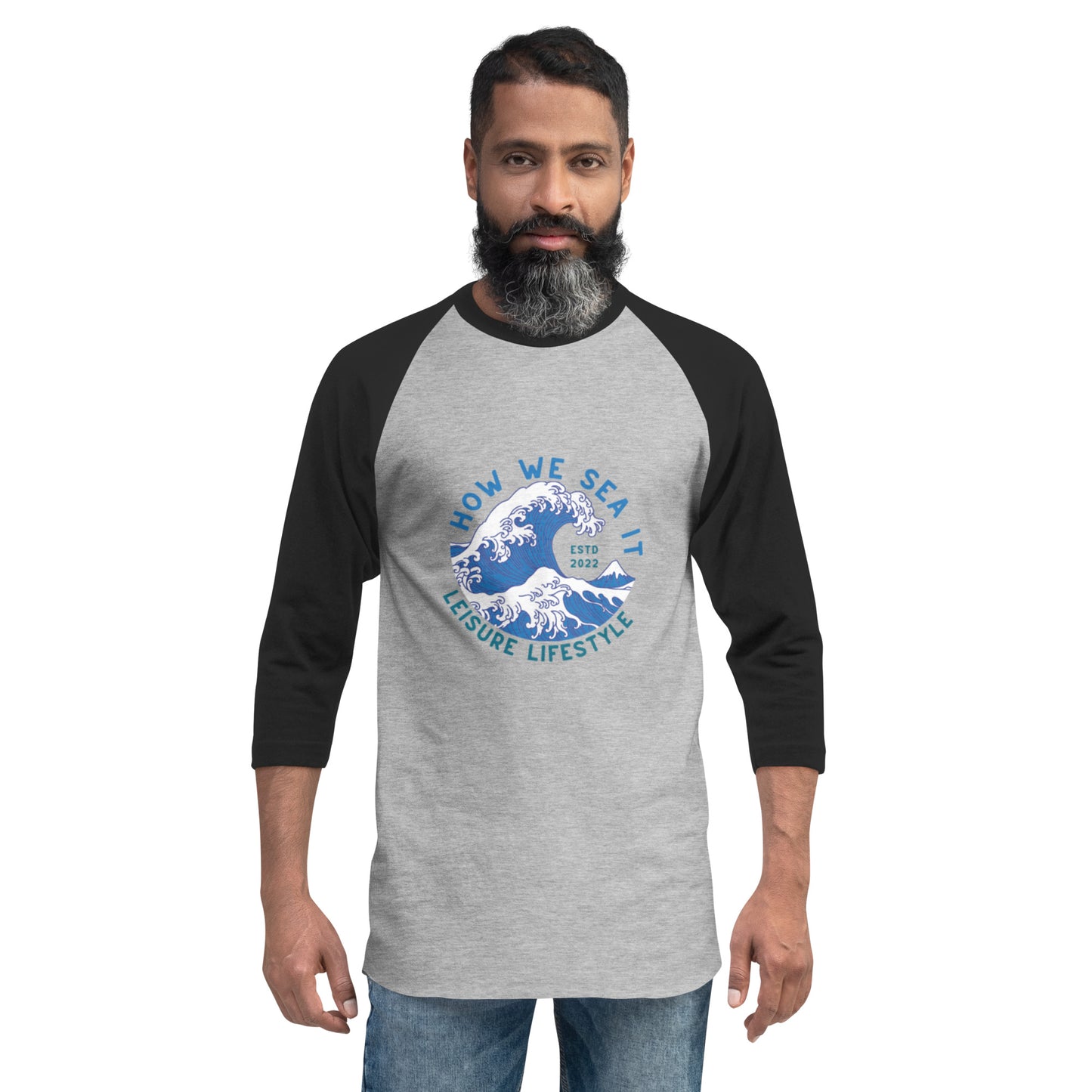 HOW WE SEA IT 3/4 sleeve raglan shirt