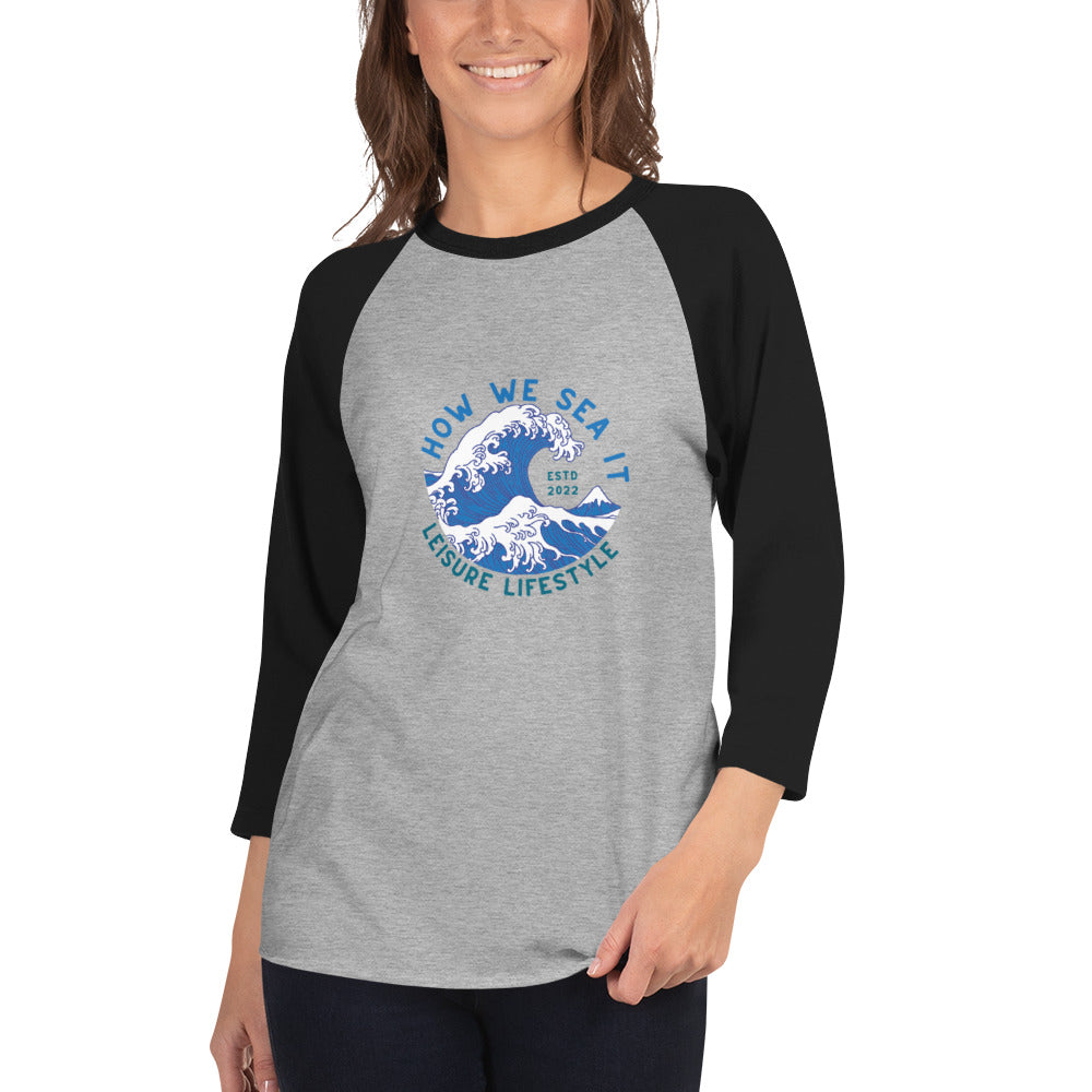 HOW WE SEA IT 3/4 sleeve raglan shirt