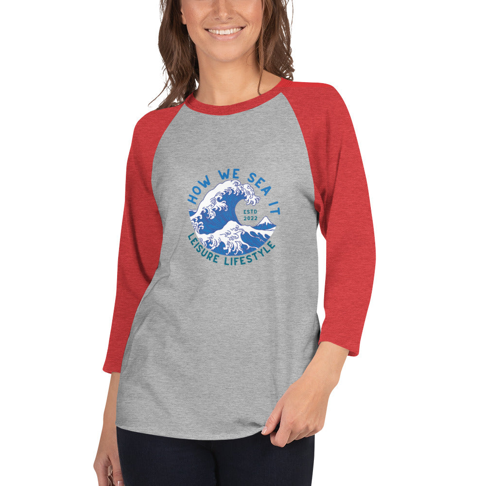HOW WE SEA IT 3/4 sleeve raglan shirt