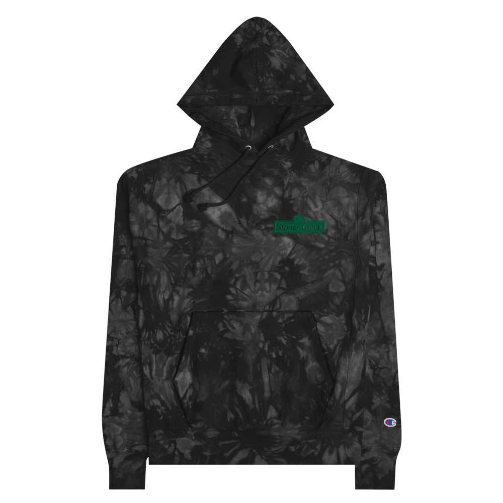 For The Streets Unisex Champion tie-dye hoodie.