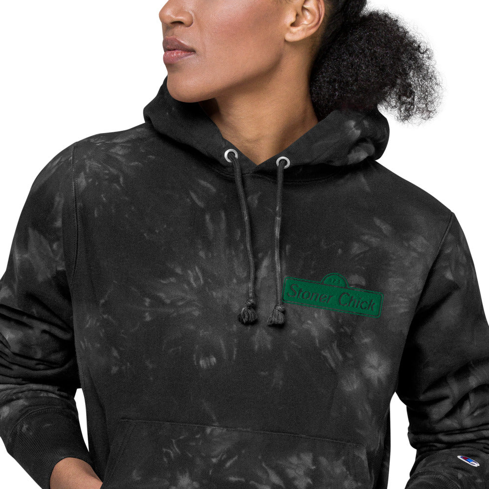 For The Streets Unisex Champion tie-dye hoodie.