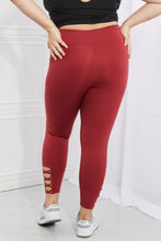 Load image into Gallery viewer, Yelete Ready For Action Full Size Ankle Cutout Active Leggings in Brick Red
