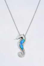Load image into Gallery viewer, Opal Seahorse 925 Sterling Silver Necklace
