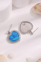 Load image into Gallery viewer, Platinum-Plated Opal Heart Earrings
