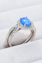 Load image into Gallery viewer, 2-Piece 925 Sterling Silver Opal Ring Set
