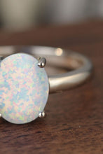 Load image into Gallery viewer, 925 Sterling Silver Opal Solitaire Ring
