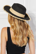 Load image into Gallery viewer, Justin Taylor Poolside Baby Straw Fedora Hat in Black
