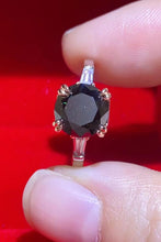 Load image into Gallery viewer, 2 Carat Black Moissanite Platinum-Plated Ring
