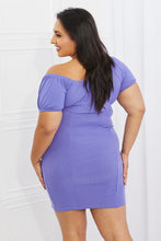 Load image into Gallery viewer, Capella Miss Independent Full Size Off-The Shoulder Rib Knit Mini Dress
