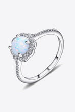 Load image into Gallery viewer, Platinum-Plated 4-Prong Opal Ring
