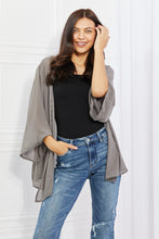 Load image into Gallery viewer, Melody Just Breathe Full Size Chiffon Kimono in Grey
