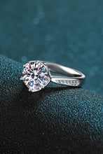 Load image into Gallery viewer, 3 Carat Moissanite Rhodium-Plated Side Stone Ring
