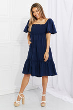 Load image into Gallery viewer, Davi &amp; Dani Full Size Let&#39;s Laugh Smocked Bow-Look Back Dress
