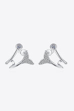 Load image into Gallery viewer, Moissanite Fishtail Rhodium-Plated Earrings
