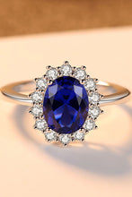 Load image into Gallery viewer, Synthetic Sapphire 925 Sterling Silver Ring
