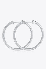 Load image into Gallery viewer, Inlaid Moissanite 925 Sterling Silver Hoop Earrings
