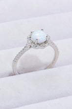 Load image into Gallery viewer, Platinum-Plated 4-Prong Opal Ring
