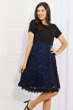 Load image into Gallery viewer, Yelete Full Size Contrasting Lace Midi Dress
