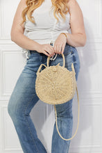 Load image into Gallery viewer, Justin Taylor Feeling Cute Rounded Rattan Handbag in Ivory
