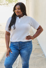 Load image into Gallery viewer, Petal Dew 143 Full Size Quarter Button Sheer Top in White

