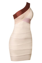 Load image into Gallery viewer, Contrast One-Shoulder Bandage Dress

