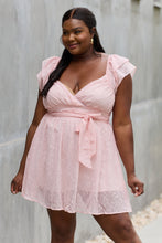 Load image into Gallery viewer, White Birch Full Size Short Sleeve Lace Woven Mini Dress
