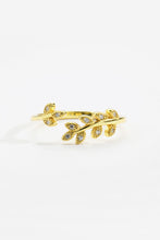 Load image into Gallery viewer, Inlaid Zircon Leaf-Shaped Open Ring
