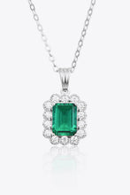 Load image into Gallery viewer, 1.5 Carat Lab-Grown Emerald Pendant 925 Sterling Silver Necklace
