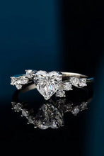 Load image into Gallery viewer, 1 Carat Moissanite Heart 925 Sterling Silver Ring
