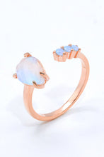 Load image into Gallery viewer, 18K Rose Gold-Plated Moonstone Open Ring
