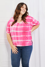 Load image into Gallery viewer, Yelete Full Size Oversized Fit V-Neck Striped Top
