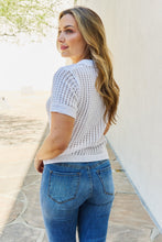Load image into Gallery viewer, Petal Dew 143 Full Size Quarter Button Sheer Top in White
