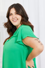 Load image into Gallery viewer, Sew In Love Just For You Full Size Short Ruffled sleeve length Top in Green
