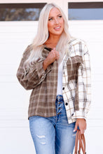 Load image into Gallery viewer, Plaid Contrast Button Up Shirt Jacket

