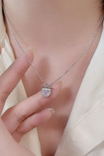 Load image into Gallery viewer, Moonstone Heart Lock Pendant Necklace
