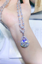 Load image into Gallery viewer, 10 Carat Moissanite Teardrop Pendant Platinum-Plated Necklace
