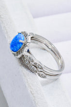 Load image into Gallery viewer, 2-Piece 925 Sterling Silver Opal Ring Set
