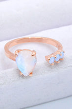Load image into Gallery viewer, 18K Rose Gold-Plated Moonstone Open Ring
