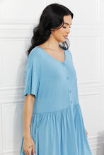 Load image into Gallery viewer, Yelete Full Size Oh Sweet Spring Button Up Flare Dress
