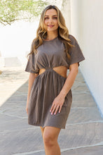 Load image into Gallery viewer, HEYSON Summer Field Cutout T-Shirt Dress in Taupe

