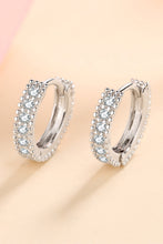 Load image into Gallery viewer, 925 Sterling Silver Inlaid Moissanite Huggie Earrings
