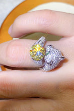 Load image into Gallery viewer, 2 Carat Yellow Moissanite Animal Bypass Ring
