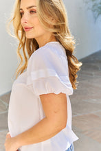 Load image into Gallery viewer, Petal Dew Sweet Innocence Full Size Puff Short Sleeve Top In White

