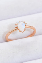 Load image into Gallery viewer, 18K Rose Gold-Plated Pear Shape Natural Moonstone Ring
