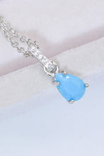 Load image into Gallery viewer, Teardrop Turquoise 4-Prong Pendant Necklace
