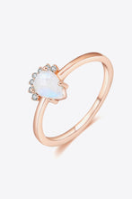 Load image into Gallery viewer, 18K Rose Gold-Plated Pear Shape Natural Moonstone Ring

